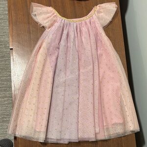 Ethereal Zunie Pink Dress with Gold Polka Dots